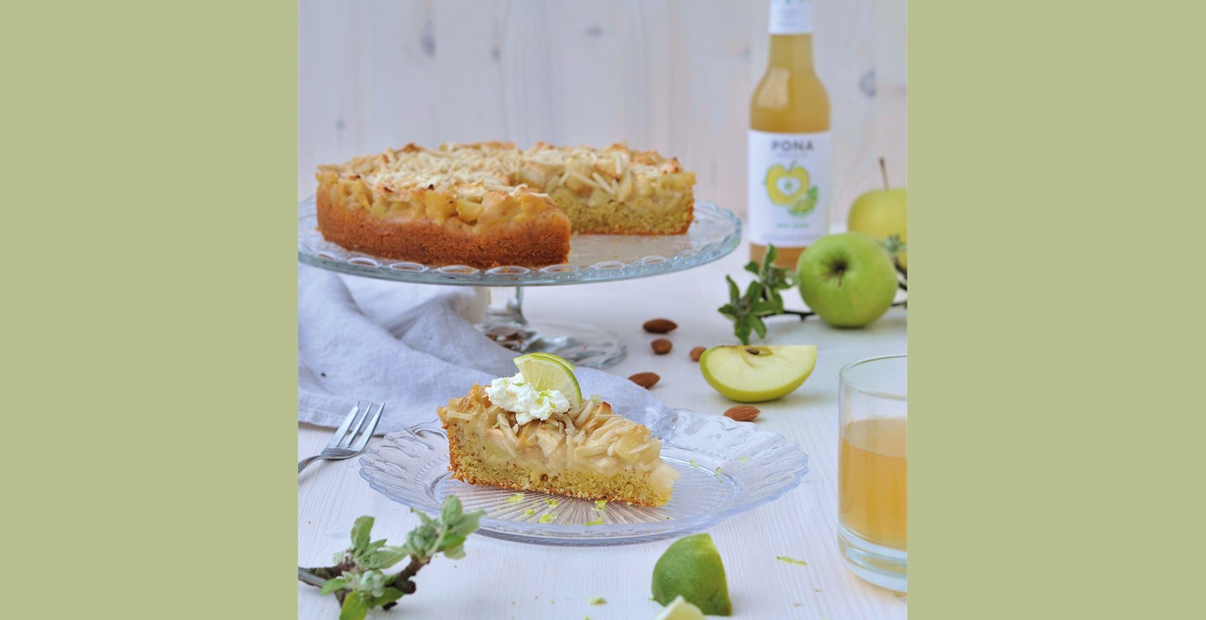 Claudias Apfel-Limetten Kuchen lässt unser Herz höher springen; wer hat jetzt nicht Lust auf ein Stück? 