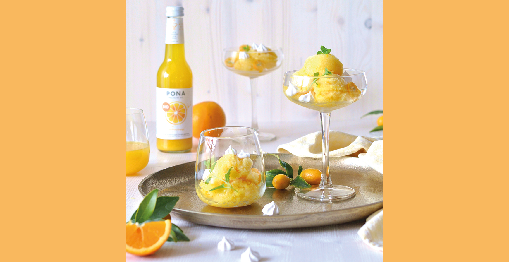 Orangensorbet á la PONA Valencia Orange - als frische Abkühlung für heiße Sommertage!