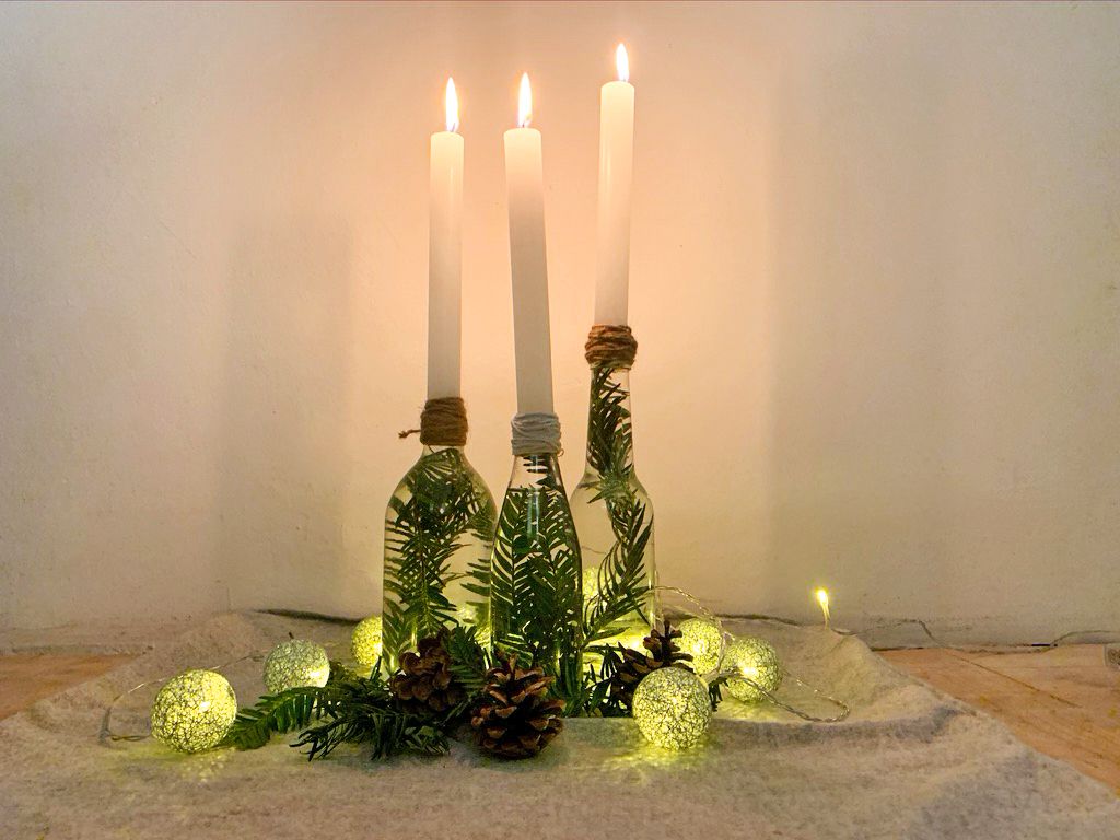 Upcycling: nachhaltige Kerzenständer aus Glasflaschen!